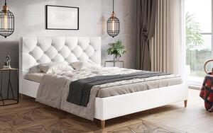 Podwójne łóżko z zagłówkiem 140x200 Colette - 36 kolorów