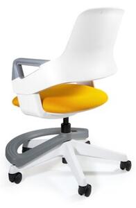 Ergonomiczny fotel dla dziecka ROOKEE biało/żółty tkanina