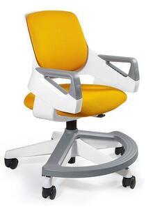 Ergonomiczny fotel dla dziecka ROOKEE biało/żółty tkanina