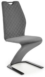 Szare nowoczesne krzesło welurowe - Riko