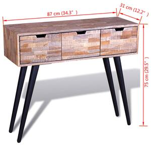 Drewniana konsola z trzema szufladami - Aloca