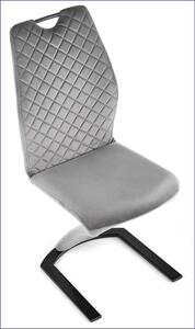 Szare nowoczesne krzesło welurowe - Riko