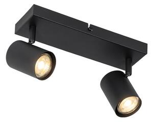 Nowoczesna lampa sufitowa czarna 2-punktowa regulowana prostokątna - Jeana