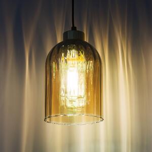 TK Lighting Satipo lampa wisząca 1x15W czarny/złoty/szkło bursztynowe 5623