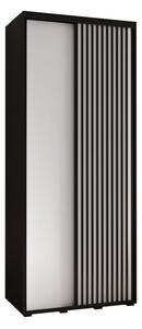 Szafa przesuwna wysoka Lanko 1 100, gł. 45 cm czarny + biały + czarny