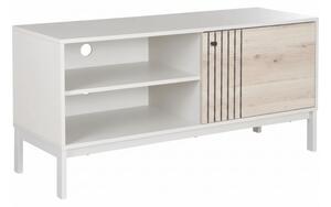 Promocja stolik TV FROST 120x40 cm biały, dekor dąb alpejski II jakość