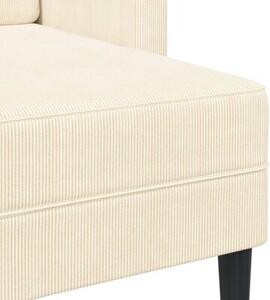 Sofa 2-osobowa z leÅ¼ankÄ w ksztaÅcie litery l, kremowa, 125 cm