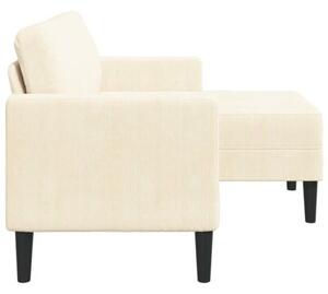 Sofa 2-osobowa z leÅ¼ankÄ w ksztaÅcie litery l, kremowa, 125 cm