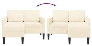 Sofa 2-osobowa z leÅ¼ankÄ w ksztaÅcie litery l, kremowa, 125 cm