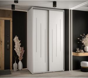 Szafa przesuwna wysoka Davos 8 140, gł. 45 cm biały + biały + srebrny