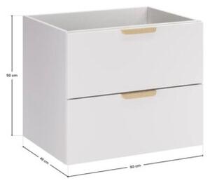 Szafka pod umywalkę ASTER WHITE 2S 60cm biały mat