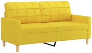 Sofa 2-osobowa z poduszkami, jasnoÅ¼Ã³Åta, 140 cm, tkanina