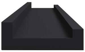 Półki ścienne na zdjęcia, 2 szt., czarne, 80x9x3 cm, mdf