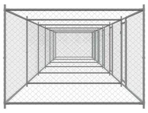 Klatka dla psa, z drzwiami, szara, 12x2x1,5 m, stal