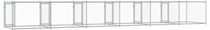 Klatka dla psa, z drzwiami, szara, 12x2x1,5 m, stal