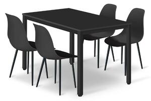 Stylowy czarny zestaw stół z 4 krzesłami S9-K22