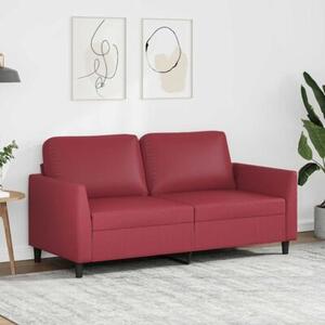 Sofa, 2-osobowa winna czerwieÅ, 140 cm, sztuczna skÃ³ra