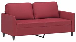 Sofa, 2-osobowa winna czerwieÅ, 140 cm, sztuczna skÃ³ra