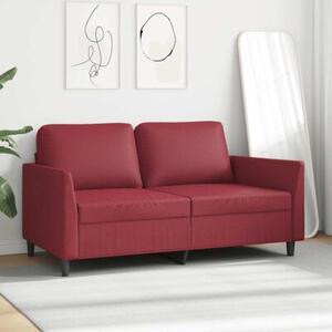 Sofa, 2-osobowa winna czerwieÅ, 140 cm, sztuczna skÃ³ra