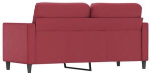 Sofa, 2-osobowa winna czerwieÅ, 140 cm, sztuczna skÃ³ra