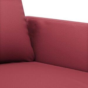 Sofa, 2-osobowa winna czerwieÅ, 140 cm, sztuczna skÃ³ra