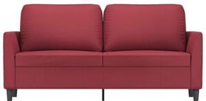 Sofa, 2-osobowa winna czerwieÅ, 140 cm, sztuczna skÃ³ra