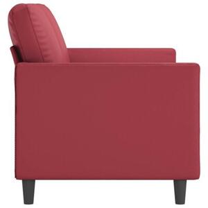 Sofa, 2-osobowa winna czerwieÅ, 140 cm, sztuczna skÃ³ra
