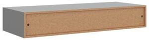 Półka ścienna z szufladą, szara, 60 x 23,5 x 10 cm, mdf