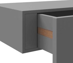 Półka ścienna z szufladą, szara, 40 x 23,5 x 10 cm, mdf