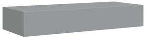 Półki ścienne z szufladą, 2 szt., szare, 60 x 23,5 x 10 cm, mdf