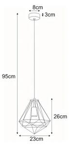 Wisząca lampa pojedyncza czarna R5-D04