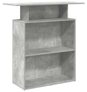 Biurko recepcyjne betonowe szare 100x40x104 cm drewno klejone