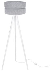 Lampa podłogowa trójnóg biały Light Home LH Len Duo 1xE27 40cm abażur walec szary L04
