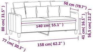 Sofa 2-osobowa, jasnoszara, 140 cm, tapicerowana tkaninÄ