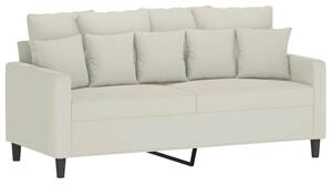Sofa 2-osobowa, kremowy, 140 cm, tapicerowana aksamitem