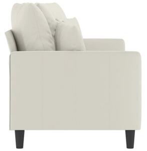 Sofa 2-osobowa, kremowy, 140 cm, tapicerowana aksamitem