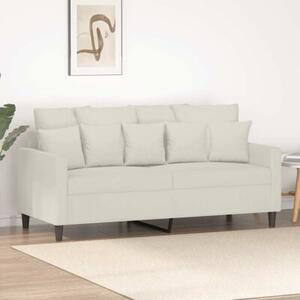 Sofa 2-osobowa, kremowy, 140 cm, tapicerowana aksamitem