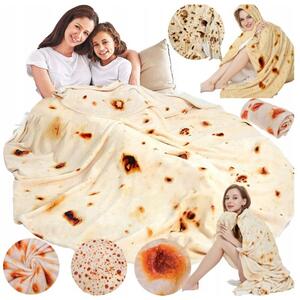 Miękki Koc Okrągły Tortilla Burrito Kocyk 190Cm Prezent Narzuta