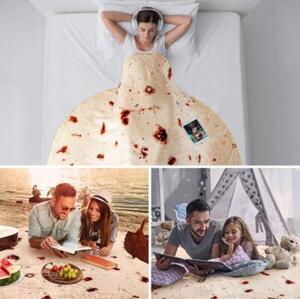 Miękki Koc Okrągły Tortilla Burrito Kocyk 190Cm Prezent Narzuta
