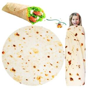 Miękki Koc Okrągły Tortilla Burrito Kocyk 190Cm Prezent Narzuta