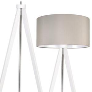 Lampa podłogowa trójnóg biały Light Home LH Gaja 1xE27 44cm abażur walec kaszmirowy