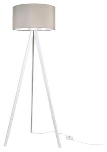 Lampa podłogowa trójnóg biały Light Home LH Gaja 1xE27 44cm abażur walec kaszmirowy