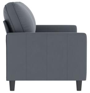 Sofa 2-osobowa, ciemnoszary, 140 cm, tapicerowana aksamitem