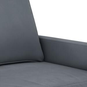 Sofa 2-osobowa, ciemnoszary, 140 cm, tapicerowana aksamitem
