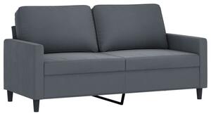 Sofa 2-osobowa, ciemnoszary, 140 cm, tapicerowana aksamitem