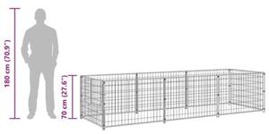 Kojec dla psa, czarny, 3 m², stalowy