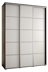 Szafa przesuwna wysoka Davos 4 180, gł. 45 cm czarny + biały + srebrny