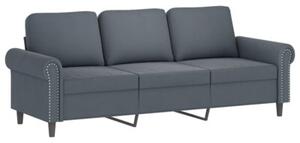 Sofa 3-osobowa z poduszkami, ciemnoszara, 180 cm, aksamit