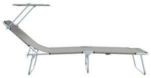 Leżak 2 szt. szary 58 x 188 x 77cm poliester