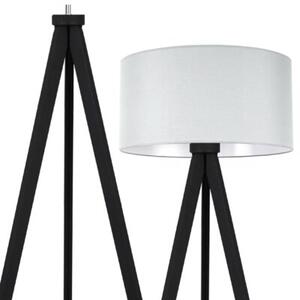 Lampa podłogowa trójnóg czarny Light Home LH Gaja 1xE27 44cm abażur walec jasny szary